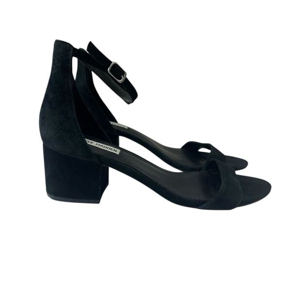 Steve Madded Black Suede Block Heel Irenne Sandal, 10 - Picture 3 of 10